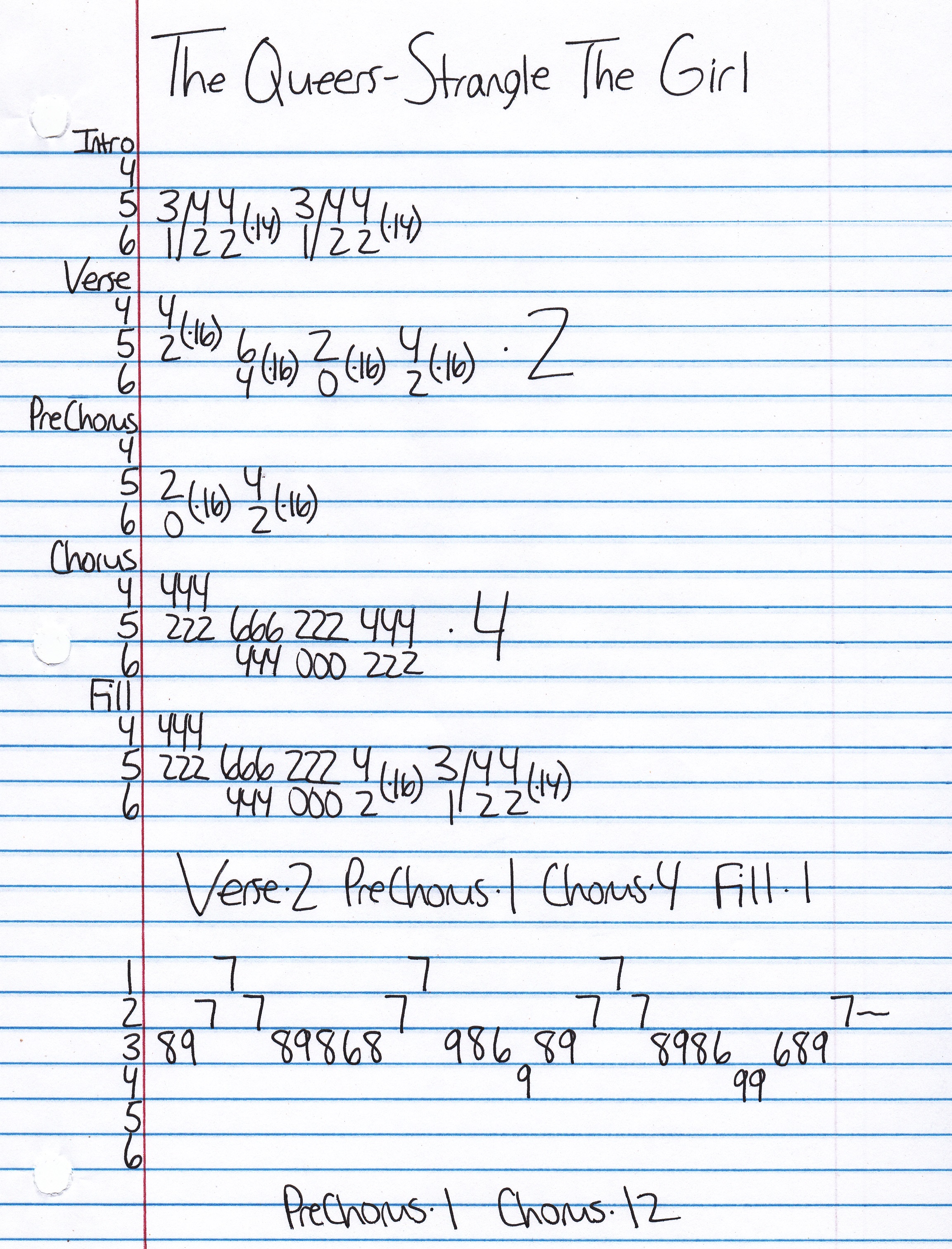 High quality guitar tab for Strangle The Girl by The Queers off of the album Beyond The Valley. ***Complete and accurate guitar tab!***